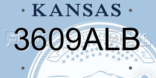 3609ALB Kansas License Plate
