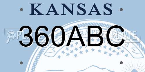 360ABC Kansas License Plate