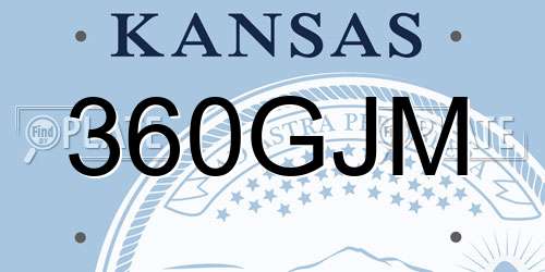 360GJM Kansas License Plate