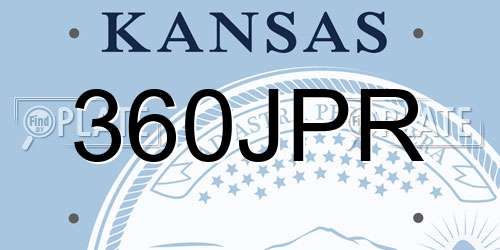 360JPR Kansas License Plate