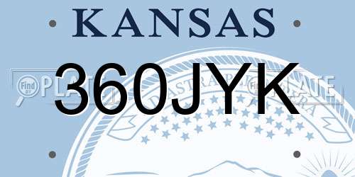 360JYK Kansas License Plate