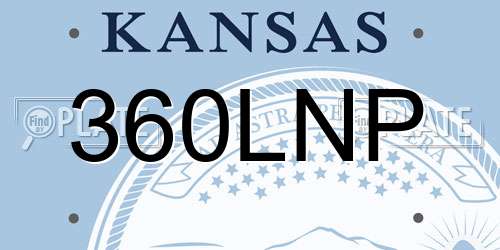 360LNP Kansas License Plate