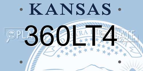 360LT4 Kansas License Plate