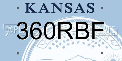 360RBF Kansas License Plate