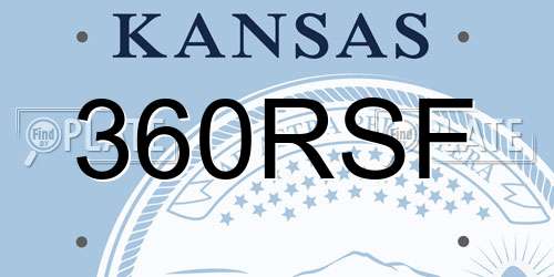 360RSF Kansas License Plate