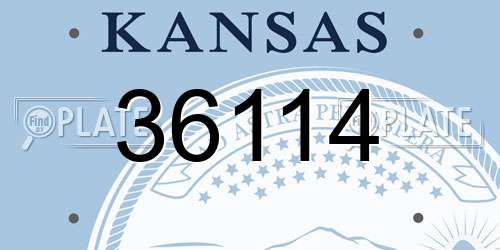 36114 Kansas License Plate
