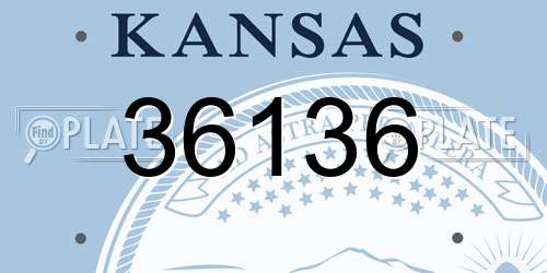 36136 Kansas License Plate