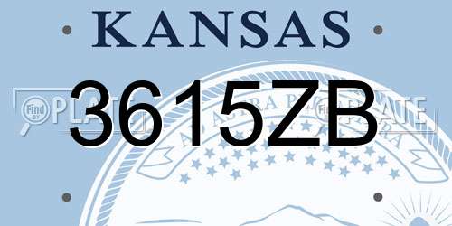 3615ZB Kansas License Plate