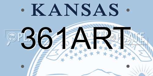 361ART Kansas License Plate
