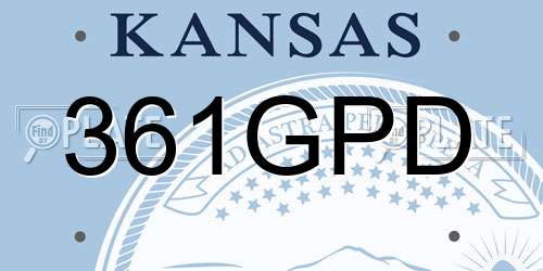 361GPD Kansas License Plate