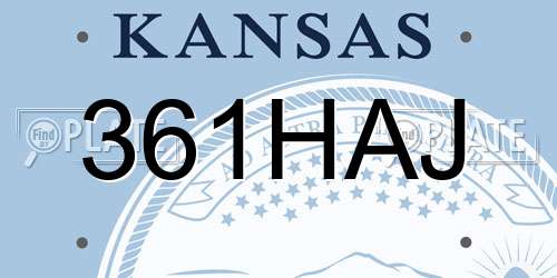 361HAJ Kansas License Plate