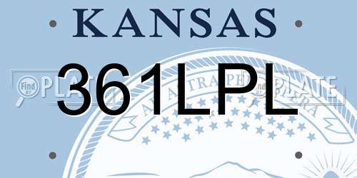361LPL Kansas License Plate