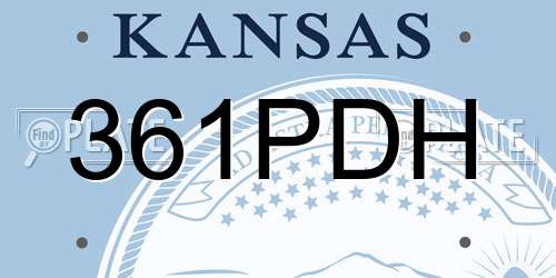 361PDH Kansas License Plate