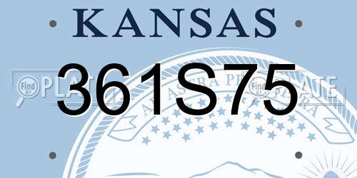 361S75 Kansas License Plate