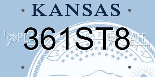 361ST8 Kansas License Plate