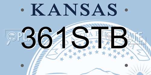 361STB Kansas License Plate