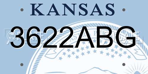 3622ABG Kansas License Plate
