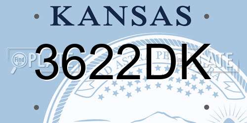 3622DK Kansas License Plate