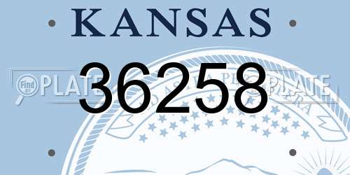 36258 Kansas License Plate