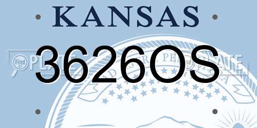 3626OS Kansas License Plate