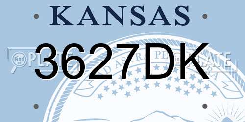 3627DK Kansas License Plate