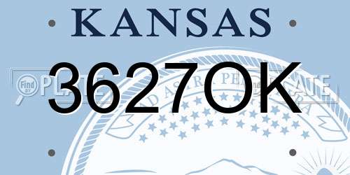 3627OK Kansas License Plate