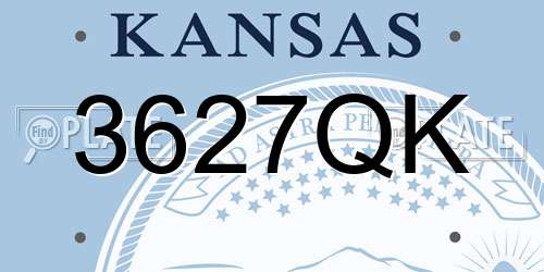 3627QK Kansas License Plate
