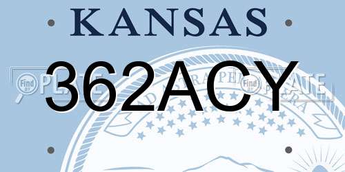 362ACY Kansas License Plate