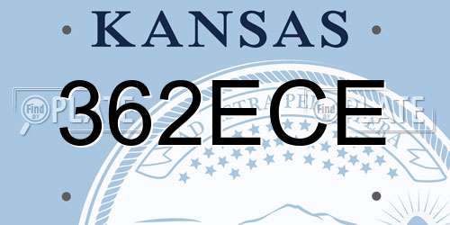 362ECE Kansas License Plate