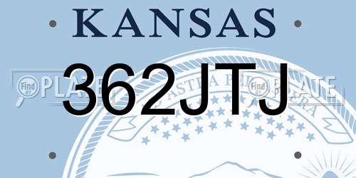 362JTJ Kansas License Plate