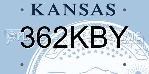 362KBY Kansas License Plate