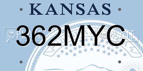 362MYC Kansas License Plate