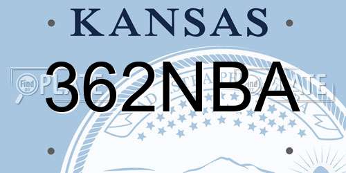 362NBA Kansas License Plate