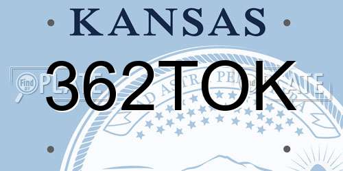 362TOK Kansas License Plate