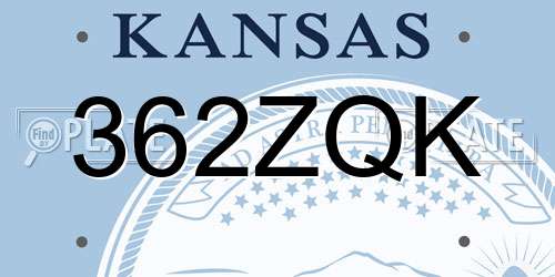362ZQK Kansas License Plate