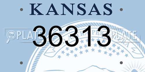 36313 Kansas License Plate