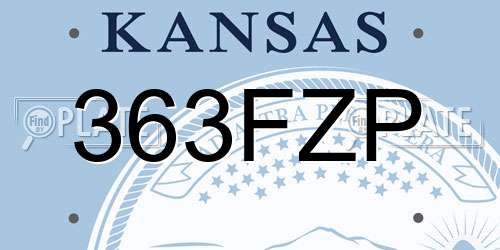 363FZP Kansas License Plate