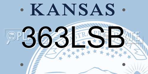 363LSB Kansas License Plate