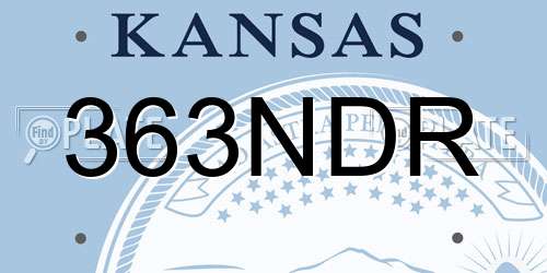 363NDR Kansas License Plate