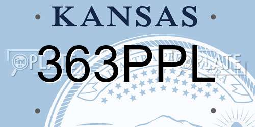 363PPL Kansas License Plate