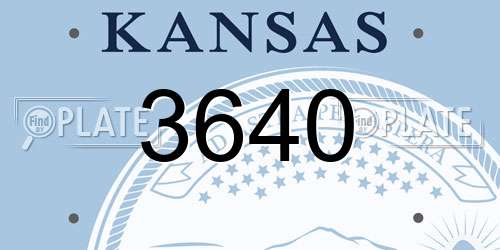 3640 Kansas License Plate