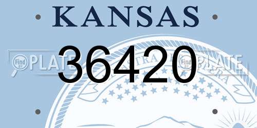 36420 Kansas License Plate