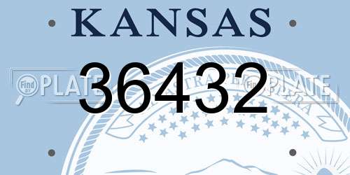 36432 Kansas License Plate
