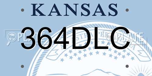 364DLC Kansas License Plate