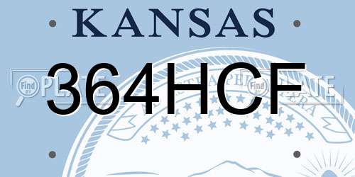 364HCF Kansas License Plate