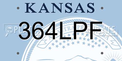 364LPF Kansas License Plate