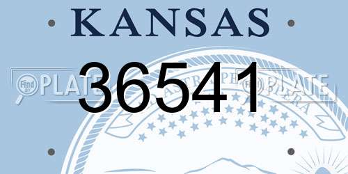 36541 Kansas License Plate
