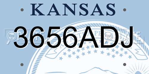 3656ADJ Kansas License Plate