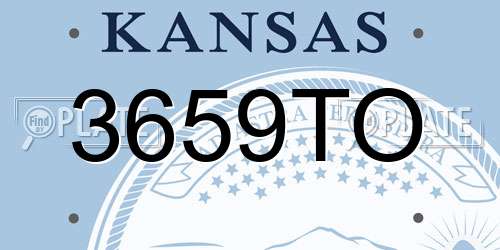 3659TO Kansas License Plate
