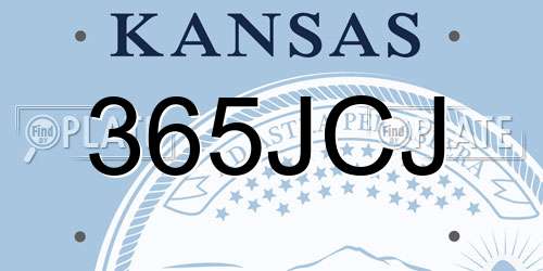 365JCJ Kansas License Plate